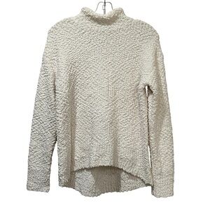 Stitches + Stripes Small White Mock Neck Long Sleeve Popcorn Sweater R3
